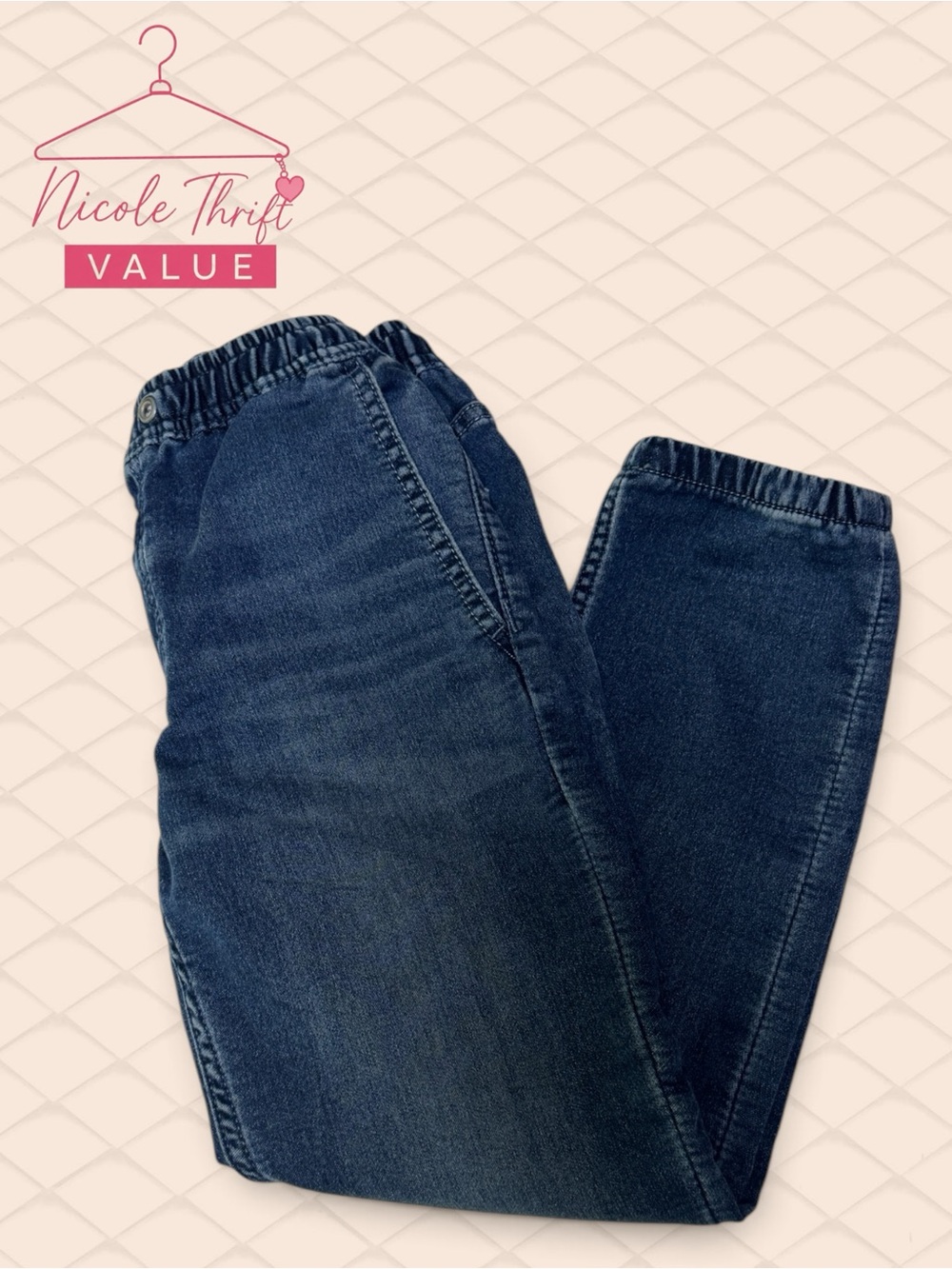 Gap Kids Boys S Regular Dark Wash Denim Jogger Jeans | Nicole Thrift Value